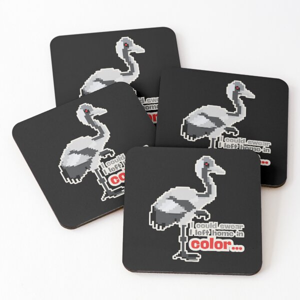 Item preview, I Could Swear I Left Home in Color – Funny Eco Protest Pixel Art Crane Migration Design designed and sold by Message from Earth.
