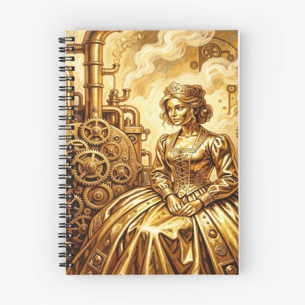 Item preview, Steampunk Queen Fusion – Victorian Metal Power & Golden Gear Fantasy Portrait designed and sold by FotoworldEdel.