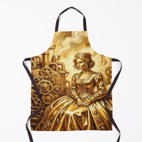 Item preview, Steampunk Queen Fusion – Victorian Metal Power & Golden Gear Fantasy Portrait designed and sold by FotoworldEdel.