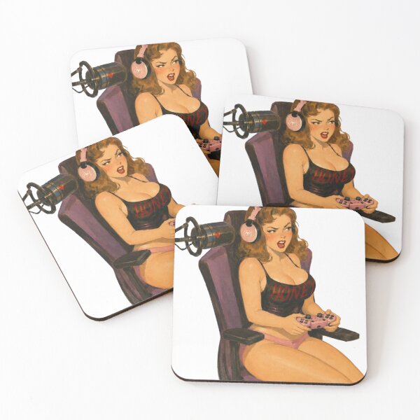 Item preview, Retro Gamer Girl Pinup – Original Gaming Inspired Vintage Art designed and sold by Cosplayvintage.