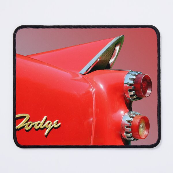 Item preview, 1958 Dodge Custom Royal Tailfin - Chrome Fin & Twin Taillight Detail, Red Classic designed and sold by Peter Kraaibeek | Generative Designs and Car Art.