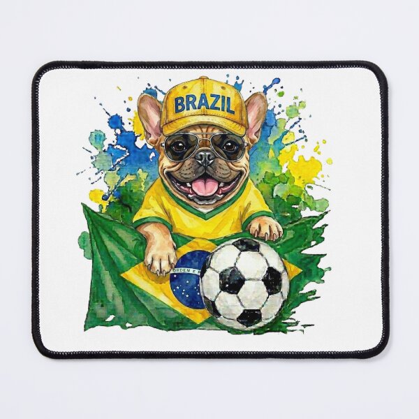 Item preview, Pug brown World Cup Brazil Suppawter designed and sold by The Suppawters.