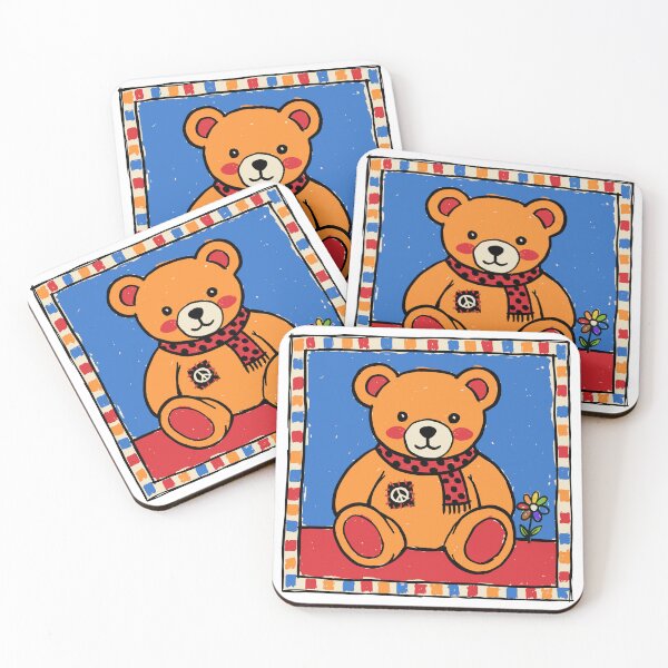 Item preview, Peace Loving Teddy Bear with Cute Blooming Rainbow Flower designed and sold by sXe-art.