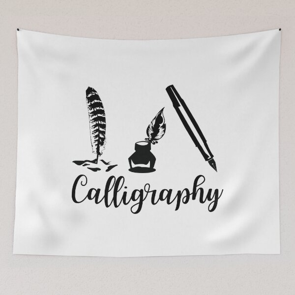 Item preview, Calligraphy Ink Pen Minimalist Design – Classic Writing Art Style designed and sold by ArcticFoxStudio.