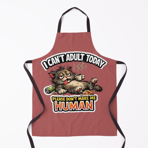 Item preview, I Can't Adult Today Funny Cat Meme Sticker – Please Don't Make Me Human Sarcastic Cat Design designed and sold by lazygum.