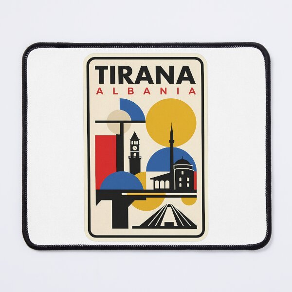 Item preview, Tirana Albania Abstract Geometric City Skyline Travel designed and sold by k3rstman1.