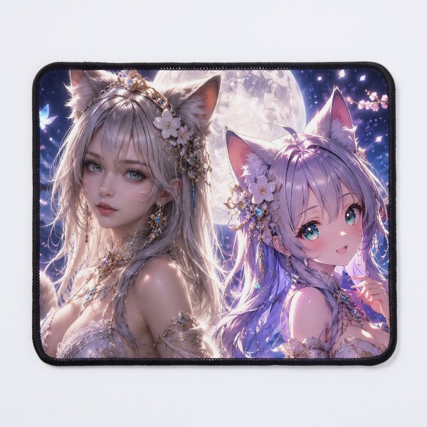 Item preview, Real vs Anime Cat Girl Moonlight Fantasy designed and sold by konkapo00.