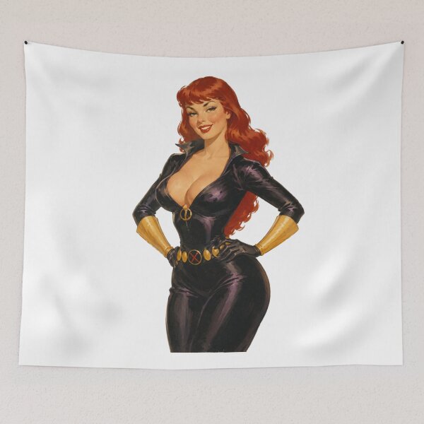 Item preview, Redhead Superhero Pinup – Retro Comic Inspired Vintage Art designed and sold by Cosplayvintage.