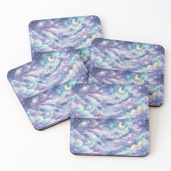 Item preview, Dreamy Cosmic Whale - Whimsical Watercolor Space Art designed and sold by MemoMetaverse.