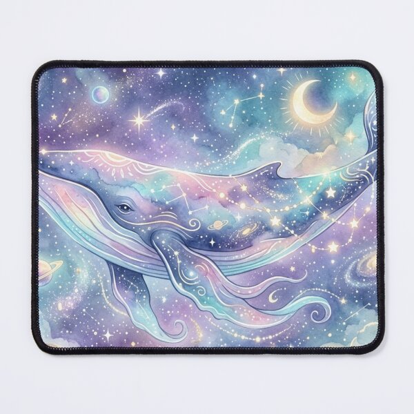 Item preview, Dreamy Cosmic Whale - Whimsical Watercolor Space Art designed and sold by MemoMetaverse.