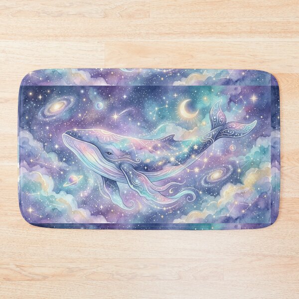 Item preview, Dreamy Cosmic Whale - Whimsical Watercolor Space Art designed and sold by MemoMetaverse.