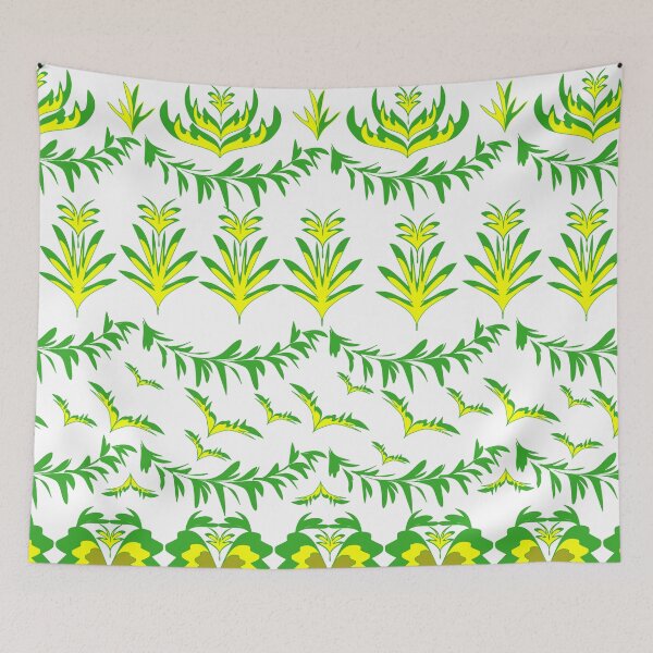 Item preview, Seamless Green Botanical Pattern with Decorative Leaves and Floral Elements designed and sold by Ei-Ei.