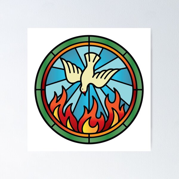 Item preview, Holy Spirit stained glass church window designed and sold by Shaun Joseph.