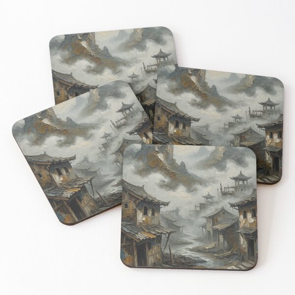 Item preview, Misty Mountain Village Oil Painting designed and sold by Pioneer Spirit Market.