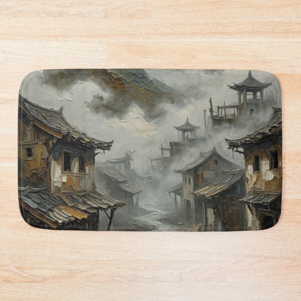 Item preview, Misty Mountain Village Oil Painting designed and sold by Pioneer Spirit Market.