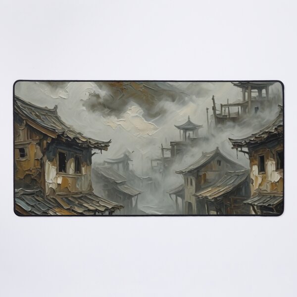 Item preview, Misty Mountain Village Oil Painting designed and sold by Pioneer Spirit Market.