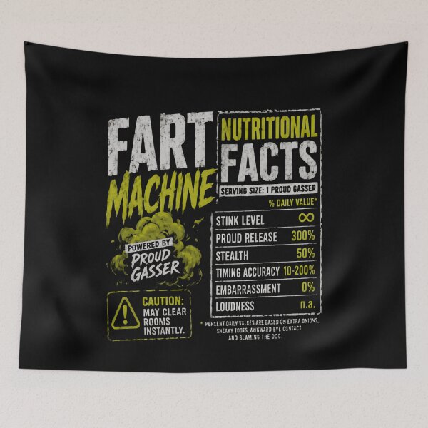 Item preview, Fart Machine Nutritional Facts Proud Gasser Humor designed and sold by RetroMini2026.