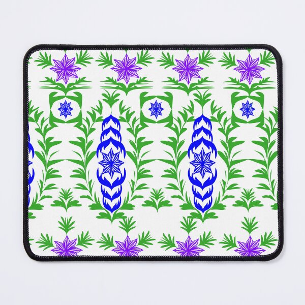 Item preview, Botanical Vector Pattern with Green Leaves and Purple Star Flowers designed and sold by Ei-Ei.