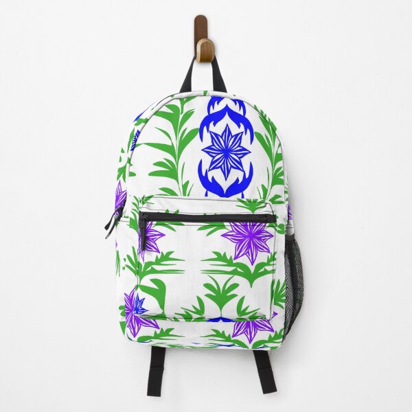 Item preview, Botanical Vector Pattern with Green Leaves and Purple Star Flowers designed and sold by Ei-Ei.