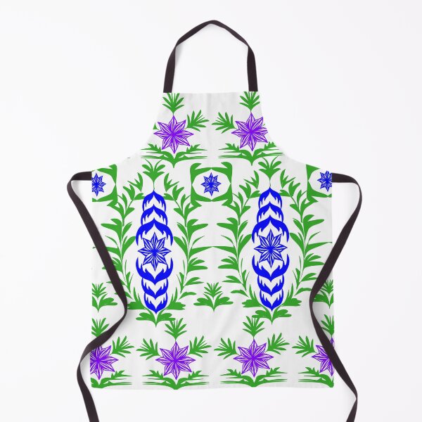 Item preview, Botanical Vector Pattern with Green Leaves and Purple Star Flowers designed and sold by Ei-Ei.