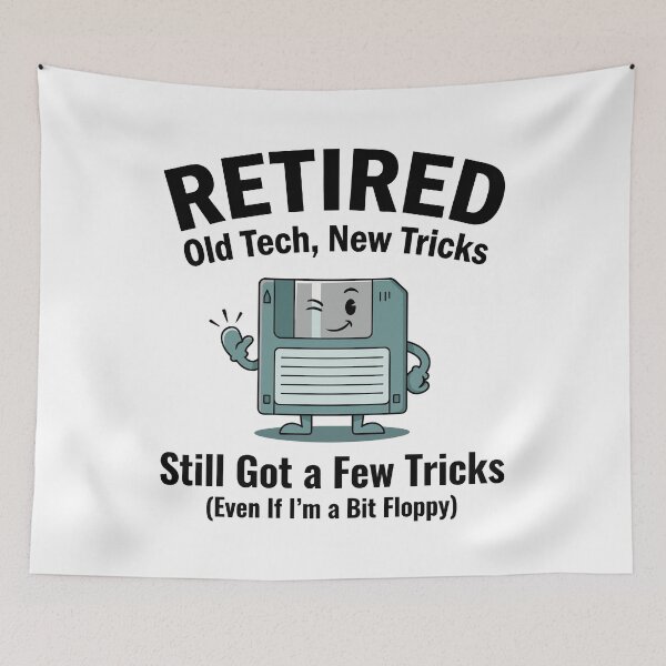Item preview, Retired Old Tech New Tricks – Funny Floppy Disk Retro Tech designed and sold by JPees.