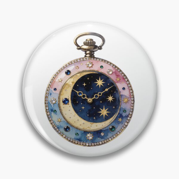 Artikelvorschau, Moon Clock Sticker | Celestial Timepiece Art entworfen und verkauft von AillustriaAK.