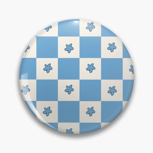 Item preview, Blue Checked Flower Pattern  designed and sold by cherrynat1.