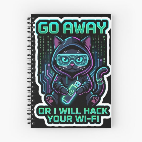 Item preview, Go Away Or I Will Hack Your Wi-Fi Funny Cat Hacker. designed and sold by  BreedCraft Studio.
