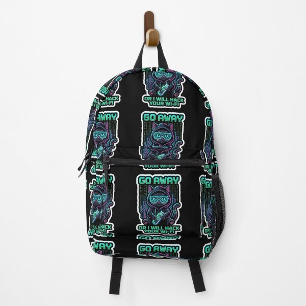 Item preview, Go Away Or I Will Hack Your Wi-Fi Funny Cat Hacker. designed and sold by  BreedCraft Studio.
