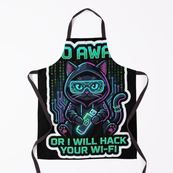 Item preview, Go Away Or I Will Hack Your Wi-Fi Funny Cat Hacker. designed and sold by  BreedCraft Studio.