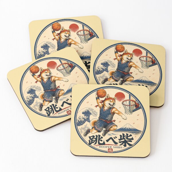 Item preview, Hooper Shiba Japanese Ukiyo-e Basketball Dog Sticker/T-Shirt Art designed and sold by Locker39.