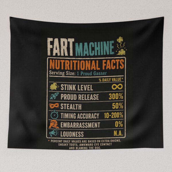 Item preview, Fart Machine Nutritional Facts Proud Gasser Humor Funny Gag Gift designed and sold by RetroMini2026.