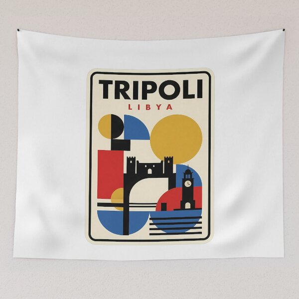 Item preview, Tripoli Libya Retro Geometric Travel Poster designed and sold by k3rstman1.