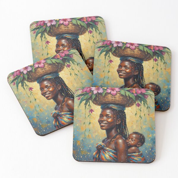 Item preview, Mother and Child Colorful Palette Knife Portrait designed and sold by ArtFrameStudio.