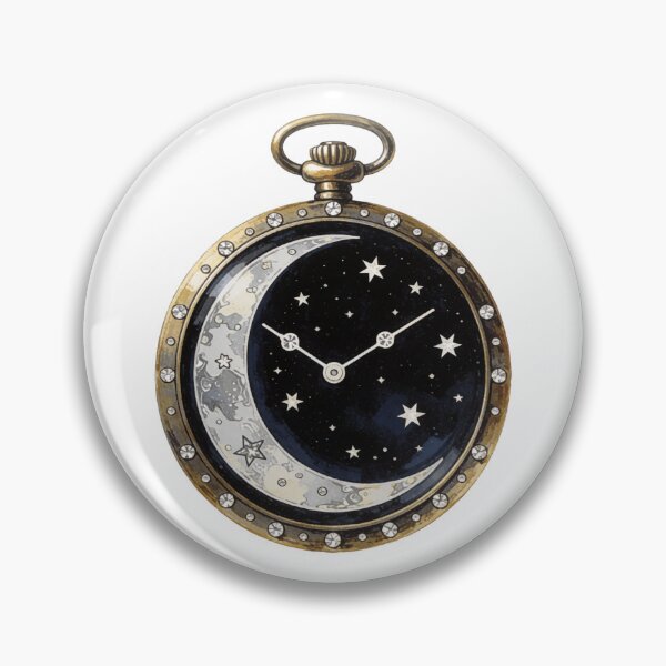 Artikelvorschau, Moon Clock Sticker | Celestial Timepiece Art entworfen und verkauft von AillustriaAK.