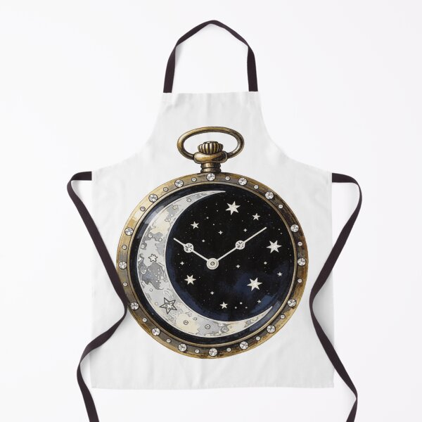 Aperçu de l'œuvre Moon Clock Sticker | Celestial Timepiece Art créée et vendue par AillustriaAK.