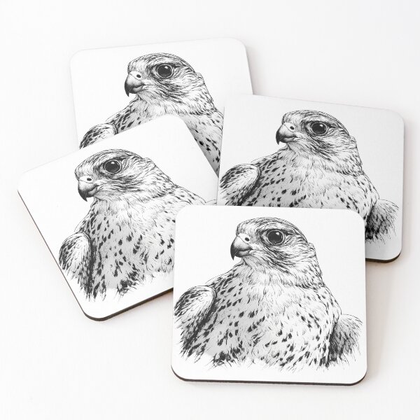 Item preview, UAE Falcon Line Art Sketch designed and sold by NUSKHAH UAE | Emirati Heritage Art.