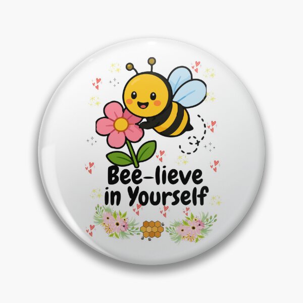 Item preview, Bee-lieve in Yourself Cute Bee Motivational Design designed and sold by Spark-Smile15.