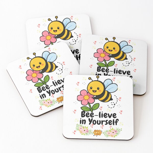 Item preview, Bee-lieve in Yourself Cute Bee Motivational Design designed and sold by Spark-Smile15.