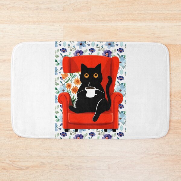Item preview, Cute Cat with Coffee on Couch designed and sold by PurrfectHome.