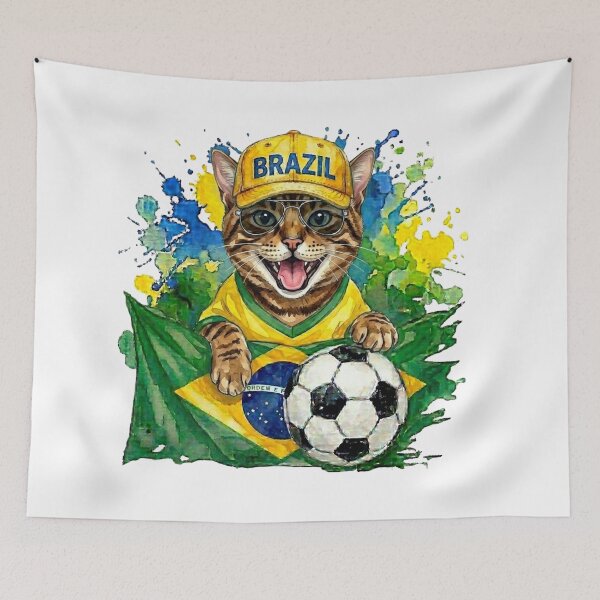 Item preview, Brazilian shorthair cat World Cup Brazil Suppawter designed and sold by The Suppawters.
