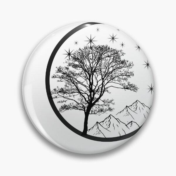 Item preview, Minimalist celestial tree silhouette designed and sold by MysticVargas.