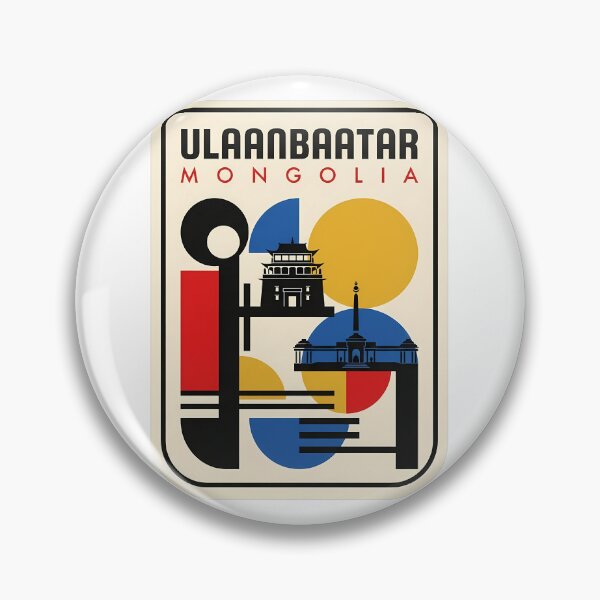 Item preview, Retro Ulaanbaatar Mongolia Geometric Travel Landmark designed and sold by k3rstman1.