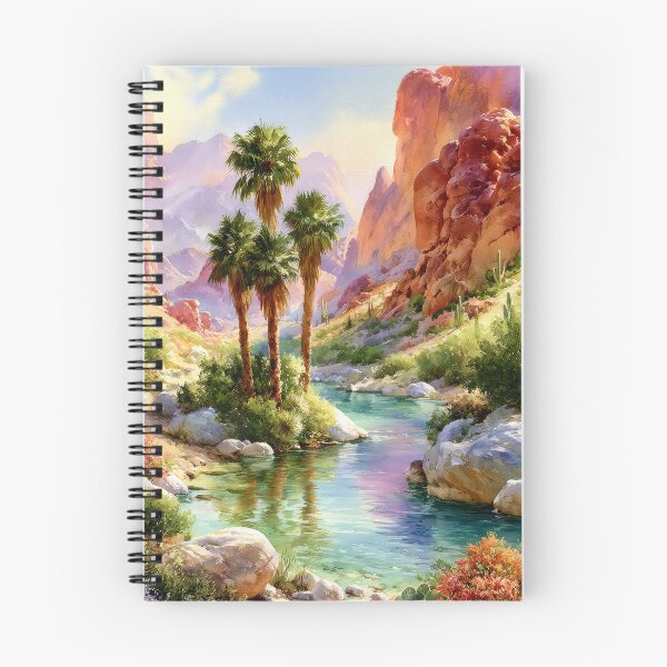 Item preview, Southwestern Desert Oasis Watercolor Art Print designed and sold by MargaretWiktor.