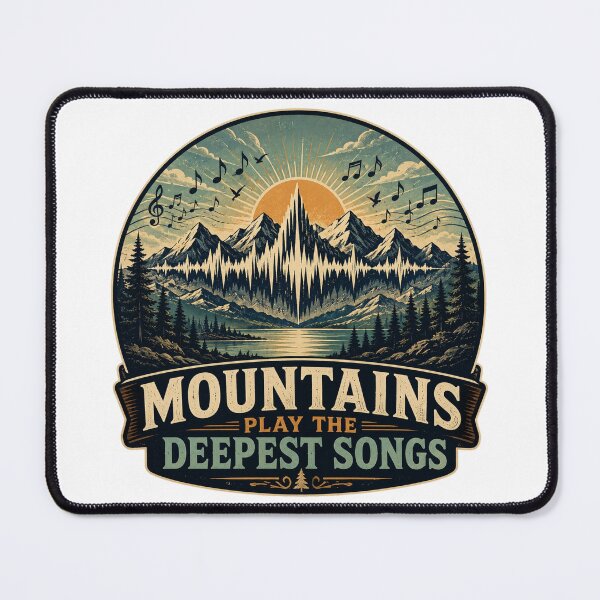 Item preview, Mountains Play the Deepest Songs | Mountain Music Art designed and sold by NatureHarmony16.