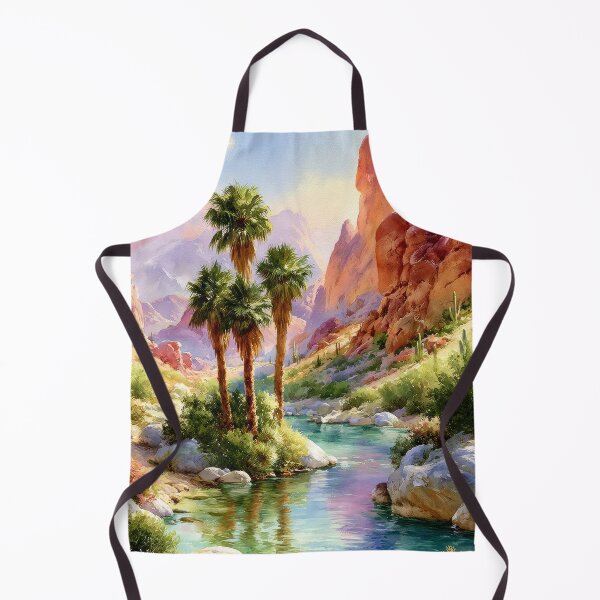 Item preview, Southwestern Desert Oasis Watercolor Art Print designed and sold by MargaretWiktor.
