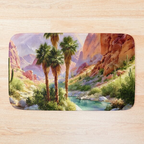 Item preview, Southwestern Desert Oasis Watercolor Art Print designed and sold by MargaretWiktor.