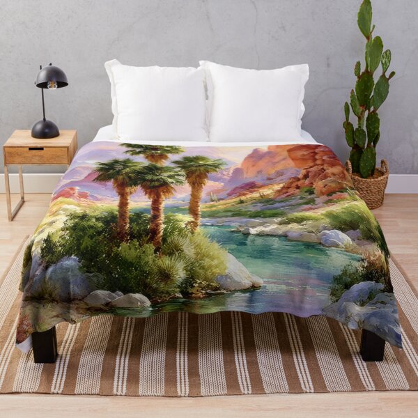 Item preview, Southwestern Desert Oasis Watercolor Art Print designed and sold by MargaretWiktor.