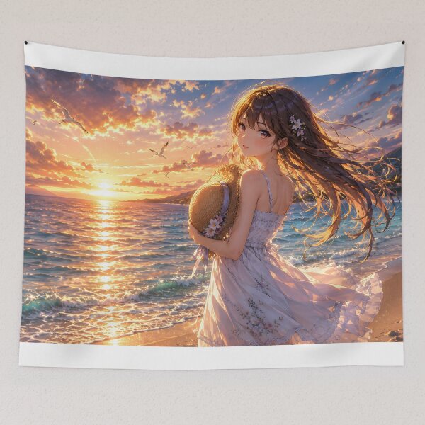 Item preview,  Golden Summer Sunset Anime Beauty designed and sold by konkapo00.