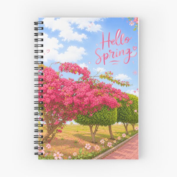 Item preview, Hello Spring Beautiful Pink Blooming Trees  designed and sold by LaylaArtStudio.